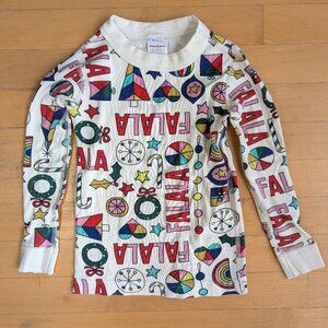 Hanna Andersson organic long john pajama set Falala print 4T
